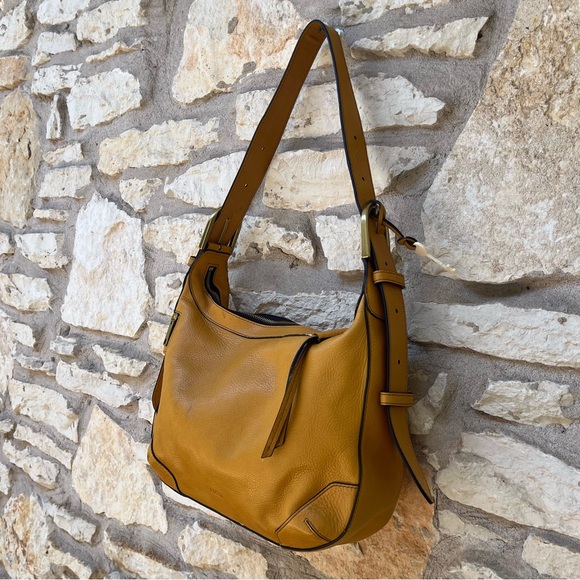 New Fossil Hannah Hobo Amber Gold Leather Bag - Picture 12 of 16